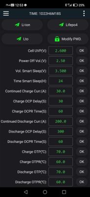 BMS JK-B2A8S20PHC rozłącza akumulator LiFePO4 EVE MB31 314 Ah przy silniku 700 W – co ustawić?