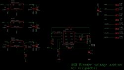 Schaltplan der USB Blaster-Erweiterung Schaltplan der USB Blaster-Erweiterungsplatine mit Reglern und Konverter.