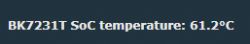 Image showing BK7231T SoC temperature: 61.2°C