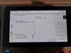 Ekran diagnostyczny kopiarki Konica Minolta bizhub 227 z wynikami testów OK