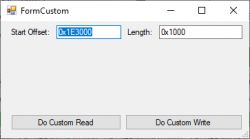 Screenshot of FormCustom window with Start Offset and Length fields.