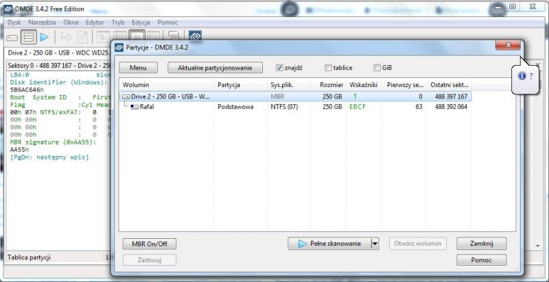 Zewnetrzy dysk USB. Widzi go Moj Komputer, brak mozliwosci odczytu-chce Format