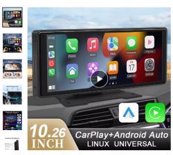 Nagłośnienie samochodowe z ekranem CarPlay i Android Auto.