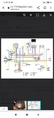 Schemat elektryczny cz175 z regulatora napięcia.