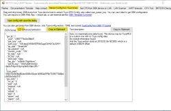 Screenshot of BK7231 Easy UART Flasher showing extracted JSON config and a text description panel.