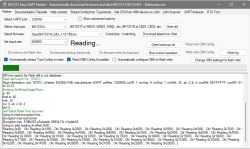 BK7231 Easy UART Flasher – BK7231N flash read Screenshot of BK7231 Easy UART Flasher reading flash memory from a BK7231N chip.