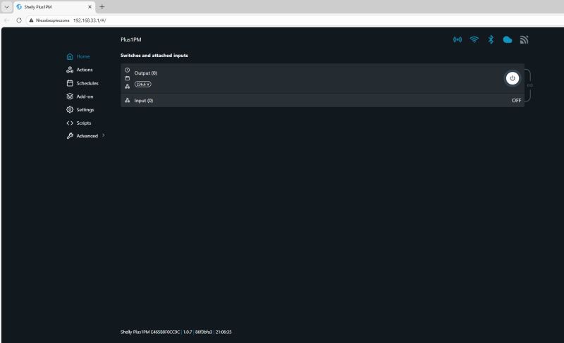 Minitest: Shelly Plus 1PM - web panel, app, connecting to Home Assistant. Do you need to change the 