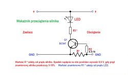 prosty schemat informujący o przeciążeniu silnika dc (3-6V)