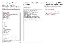 Screenshot showing template configuration and script execution log for Cozylife 16A mini switch.