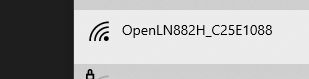 Visible WiFi network after flashing LED bulb firmware WiFi network list showing “OpenLN882H_C25E1088” as an available network.
