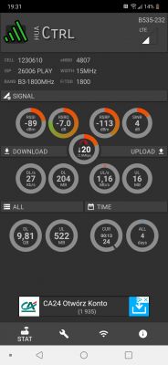 Which PLAY Internet router (with LTE 800 MHz band aggregation?)