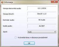 Realtek HD Audio ALC887 - Włączające/wyłączające się wejścia
