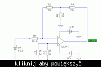Jak zaprojektować wzmacniacz na uA 741 z ku=200 V/V i C<1uF?