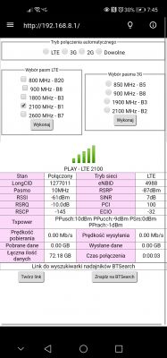 Huawei B535 dobór anteny LTE PLAY Żyrardów Huawei B535 dobór anteny LTE PLAY Żyrardów