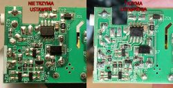 Dwa sterowniki LED, jeden trzyma ustawienia, drugi nie; różnica w scalaku 8-nóżkowym