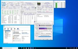 Zrzut ekranu z wynikami testów wydajności procesora w programach HWiNFO64 i CPU-Z.