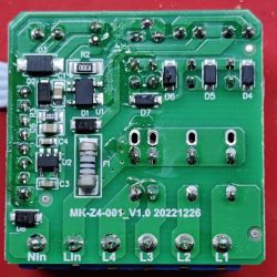 Close-up of MK-Z4-001_V1.0 Circuit Board Close-up of a circuit board with component labels.