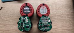 Parkside PAPK 12 A3 Batteries with Electronic Boards Two Parkside PAPK 12 A3 batteries with visible electronic boards.
