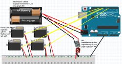 Arduino + 4 serwa: Który schemat zasilania lepszy, BEC czy L7805ABV?