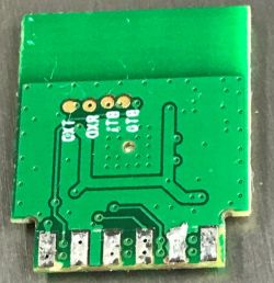 Image of the bottom side of the XY-WE2S-A module with visible pinout.
