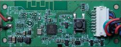 Printed Circuit Board with LN882H Chip Close-up of a printed circuit board with electronic components.