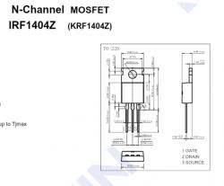Diagram techniczny tranzystora MOSFET IRF1404Z.