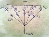 Schemat układu do kontrolki rezerwy paliwa Ford Escort - poprawność