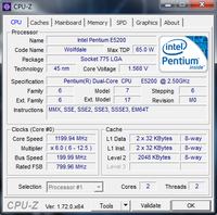 E5200 - Częstotliwość nie zapisuje się po podkręceniu z 2,5 MHz do 3 MHz