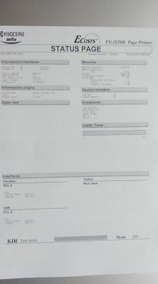 Kyocera 1020D - kresek po czyszczeniu, toner się sypie