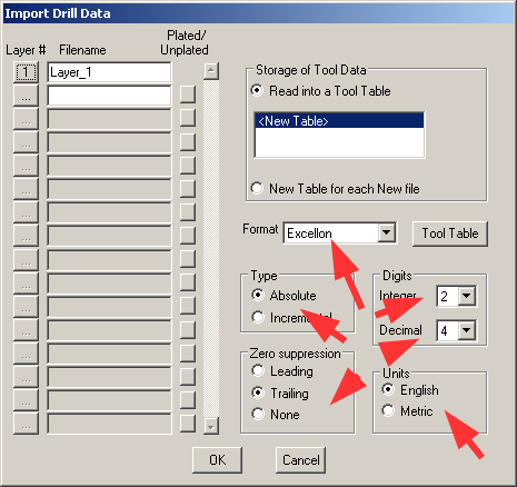 CAM350 - Import Drill Data - digits, units