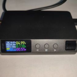 DP100 power supply with OLED screen and three front control buttons