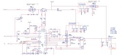 Schemat elektryczny układu zasilania z podzespołami i połączeniami.