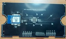 Close-up of a touch light switch circuit board with a CB3S module.
