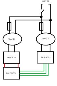Podłączanie dwóch transformatorów pod jeden włącznik