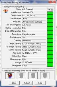 Dell KM742 11,1V 56Wh; Samsung SDI Dell WU84311; 150% naładowania baterii Dell KM742 11,1V 56Wh; Samsung SDI Dell WU84311; 150% naładowania baterii