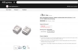 Close-up of IR SMD 3528 diodes displayed on the AliExpress online store webpage.