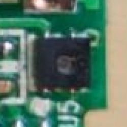 Close-up of an electronic component on a circuit board