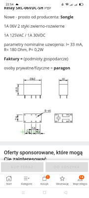 Podłączenie przekaźnika Songle 1A 6V SRC-06VDC-SH do kamery cofania w Renault Laguna
