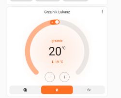 Thermostatic Valve Control Panel Temperature control panel set to 20 degrees Celsius