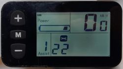 Wyświetlacz roweru elektrycznego z błędem nr 22.