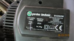 Wirnik silnika z rozdrabniarki do gałęzi garden technic BV2502W