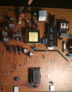 ACER P246H power board E162032 - Burned capacitor C817 after replacement worked 