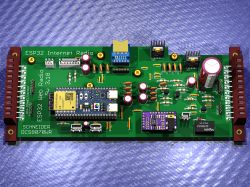 Rendered PCB of internet radio with ESP32 module and DCS connectors