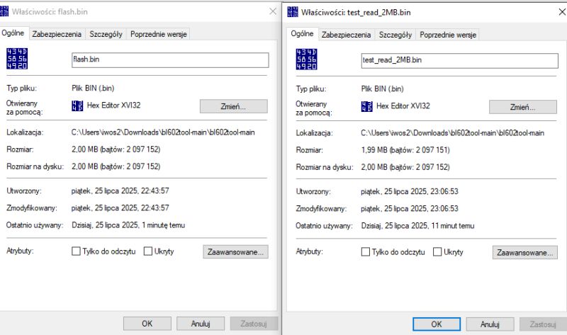 testing bl602tool from renzenicolai for BL602 flash read and write