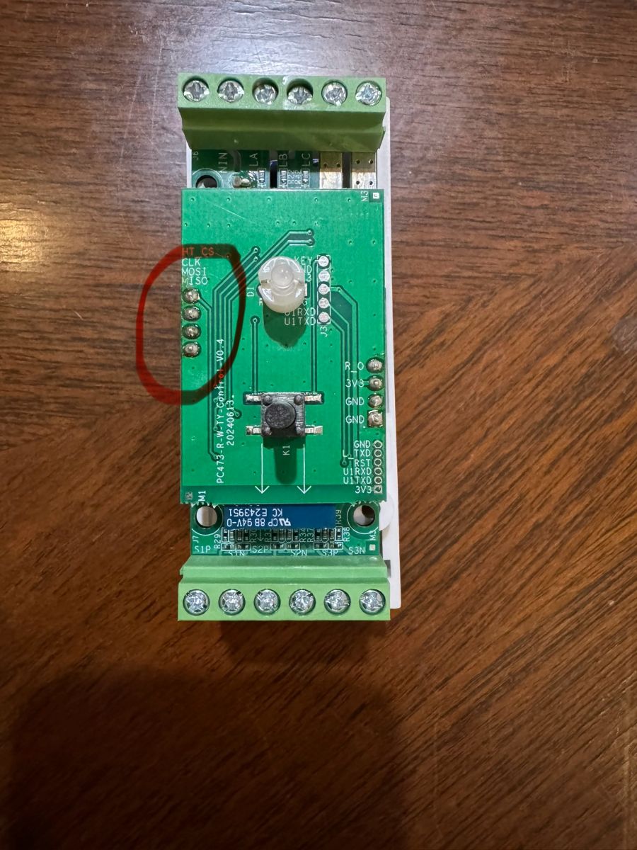 Circuit board with labels and connectors for Wi-Fi communication.