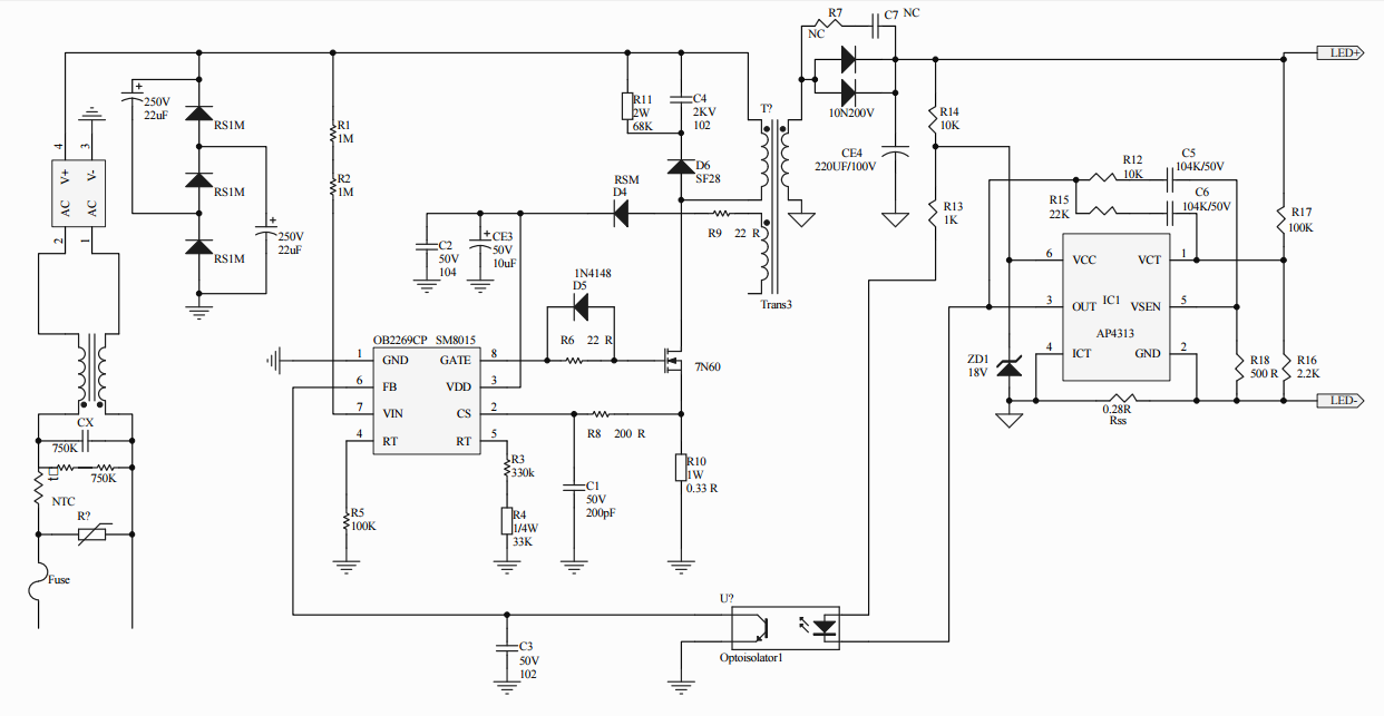 Fan7601 datasheet схема включения