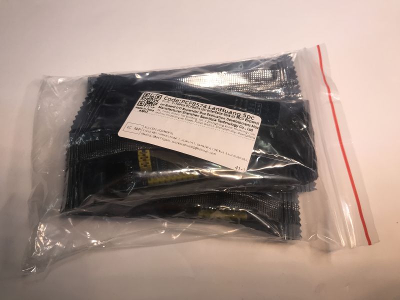 Set of PCF8574 Modules in Plastic Bags Set of PCF8574 modules packed in transparent plastic bags.
