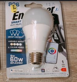 Energizer E27 Smart Multicolor LED bulb in packaging.