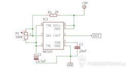 Regulowany generator wolnych przebiegów prostokątnych 05-2Hz na 555