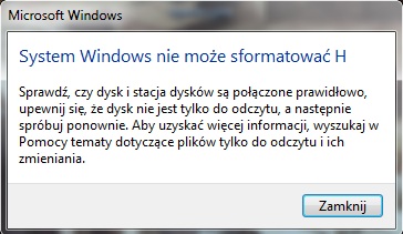 Pendrive Kingston DataTraveler 8GB - błąd przy czytaniu danych